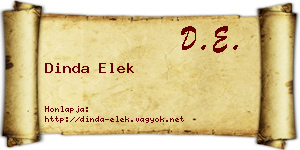 Dinda Elek névjegykártya